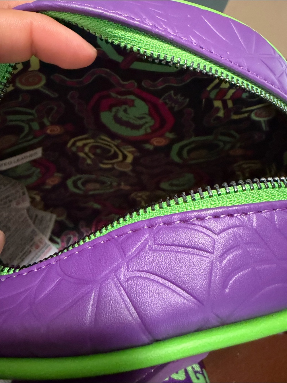 LoungeFly Disney Oogie Boogie Bash 2025 Glow Convertible Crossbody Bag/Backpack - Picture 7 of 7